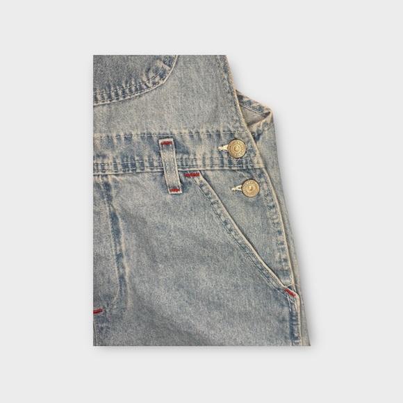 Lee Brand Vintage Light Wash Denim Shortall Overalls - Picture 3 of 9